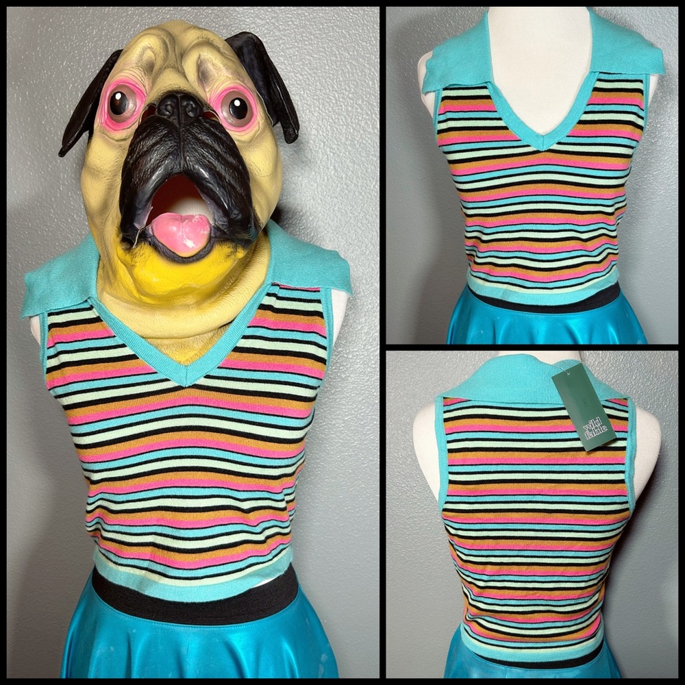 Retro, WILD FABLE, stripy, crop sweater!!